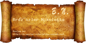 Brüszler Nikoletta névjegykártya